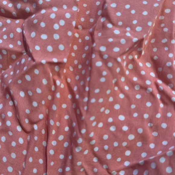 MIDI dress. coral/white polka dot - Picture 2 of 2